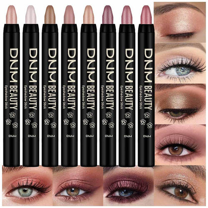 8Pcs Cream Eye Shadow Sticks Set, Matte Shimmer Eyeliner Pencil Eyeshadow Palette Makeup, Eye Highlighter Brightener