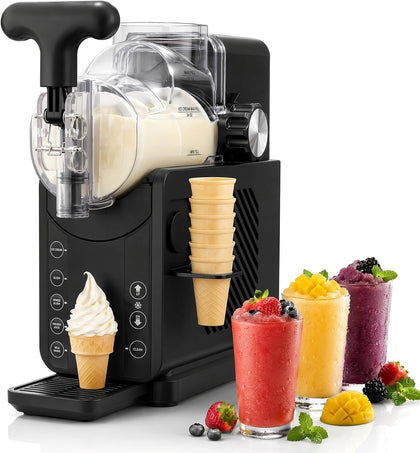 Soft Serve Ice Cream Machine - 67 oz Slushie Machine for Home, 2-In-1 Soft Ice Cream Slushy Maker with 5 Pre-Set