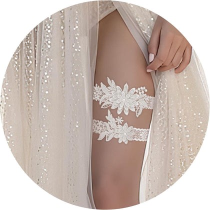 Garters for Bride Wedding Garter for Bride Accessories Wedding Day Essentials Toss and Keep Lace Thigh Garter Set
