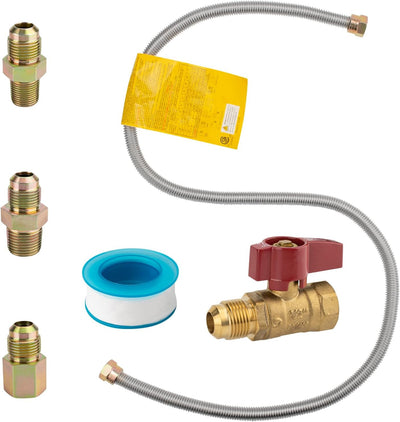 46'' One-Stop Universal Gas-Appliance Hook-Up Kit With A Shut-Off Valve