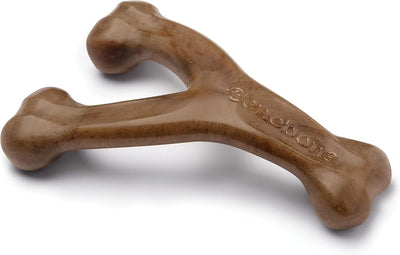 Wishbone Dog Chew Toy for Aggressive Chewers, Real Bacon, Large