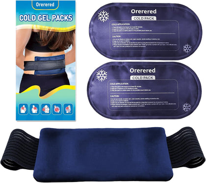 Ice Packs for Injuries Reusable, 3-Piece Set Soft Cold Gel Packs