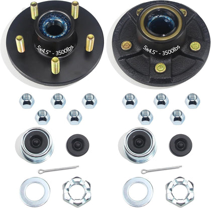 5x4.5 Trailer Hub Kits for 3500lb 1-1/16'' to 1-3/8'' Tapered Axle