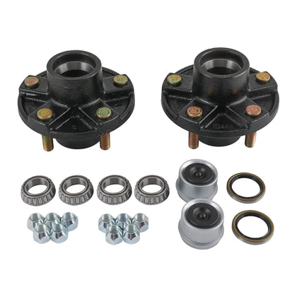 2 Trailer Idler Hub Kits 5 on 4.5" Replacement for Axle 1-1/16" Bearings 2000 lbs - 22016K