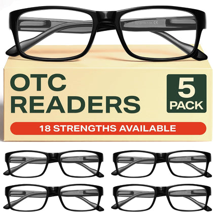 2.25 Professional Reading Glasses for Men for All Day - Computer Readers with Blue Light Protection - Value Pack