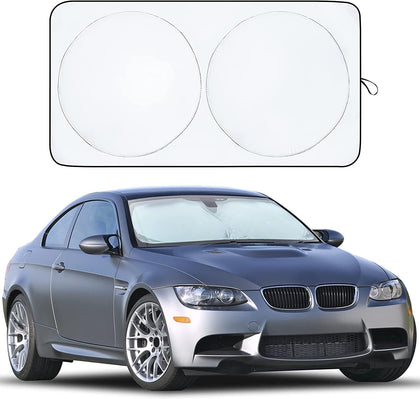 Car Windshield Sunshade | Blocks 99% Heat & Keeps Interior Cool | Universal Fits Cars, SUVs, Trucks | Automotive Sun