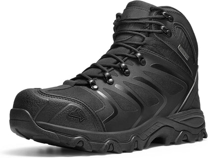 Waterproof Steel Toe Work Boots for Men | ASTM Safety Construction Boots Slip-resistant Outsole Comfortable &