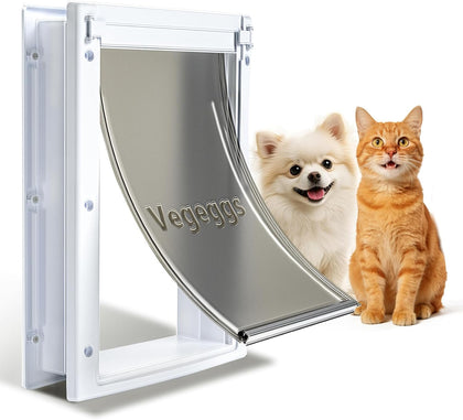 Dog Door for Door - Durable Plastic Magnetic Pet Door with Lock Panel, S