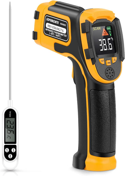 Infrared Thermometer Non-Contact Digital Laser Temperature Gun -58℉~1112℉(-50℃~600℃) Adjustable Emissivity IR Temp