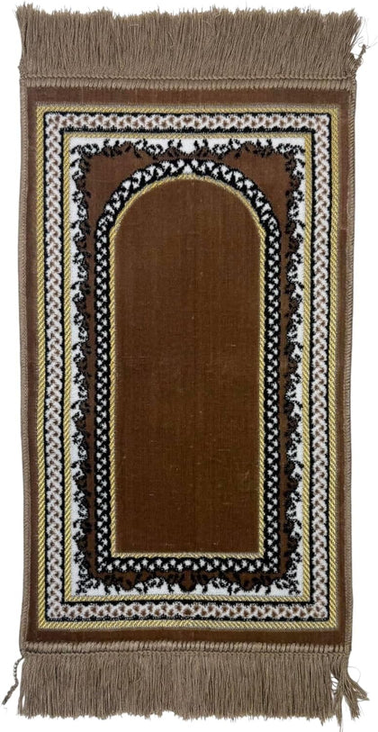 Turkish Islamic Velvet Prayer Rug - Soft Small Child Praying Carpet - Muslim Janamaz Sajada for Kids & Toddlers