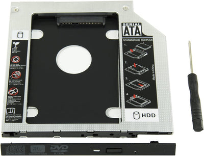 9.5mm SATA to SATA 2nd SSD HDD Hard Drive Caddy Adapter Tray Enclosures