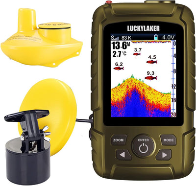 Water Handheld Fish Finder Boat Sonar Wireless Fish Finders Waterproof Portable Display Depth Finders Transducer Sea