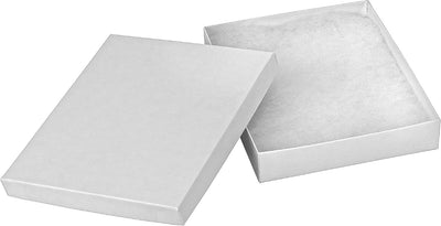 Cardboard Jewelry Boxes 10 Pack - 6"x5"x1" Bulk Cotton Filled Small Gift Boxes with Lids for Jewelry Packaging