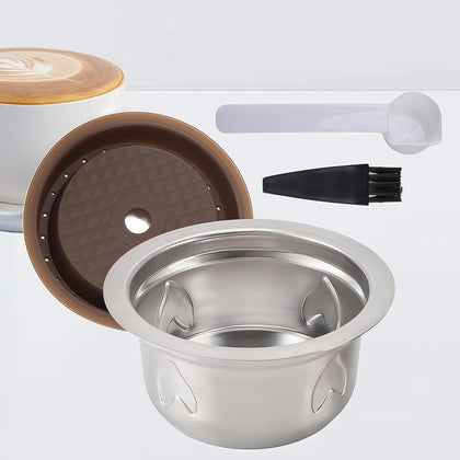 Refillable Coffee Capsule: Compatible with Nespresso VERTUO Coffee Capsules, Stainless Steel 230ml Capacity Reusable