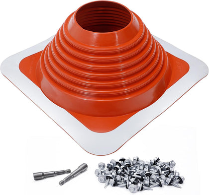 #7 Metal Roof Pipe Flashing Boot, Fits 6"-11" OD Pipes, High Temp Silicone Roof Vent Boot with Heavy-Duty Square