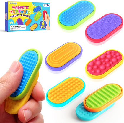Sensory Fidget Magnet Toys for Kids: Silicone Magnetic Sliders Stress Fidgets for Autism, Stress Small Texture Fidget