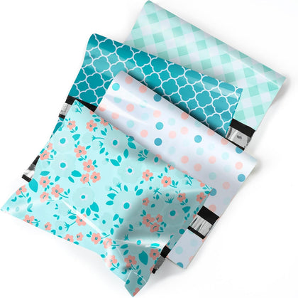 Poly Mailers Shipping Bags Pretty Thick Self Adhesive Mailing Envelopes 10x13 inches, 40 Pack - Flower Design