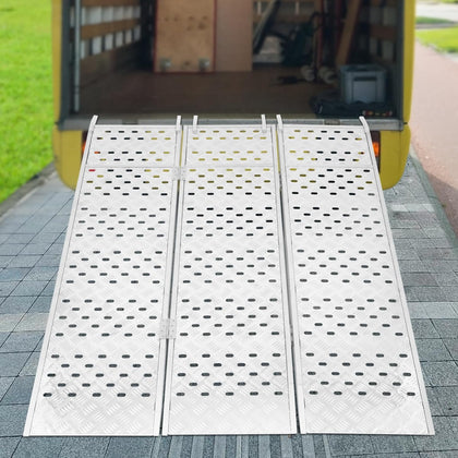 Loading Truck Ramp,Aluminum Tri Fold Ramp,Trailer Ramps,Folding Loading Ramps,1500 lbs Capacity Heavy Duty Motorcycle