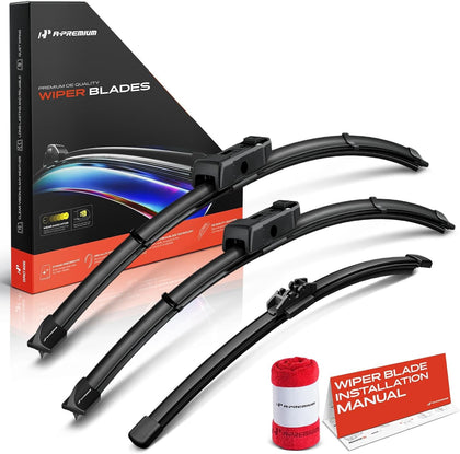 22"/22"/12" Windshield Wiper Blades Compatible with Land Rover Defender 110, Defender 130, Defender 90 - Front Rear