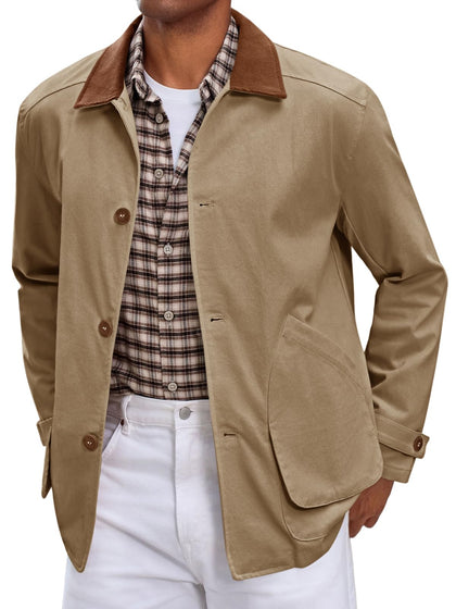 Mens Lightweight Jackets Casual Stylish Button Down Barn Jacket