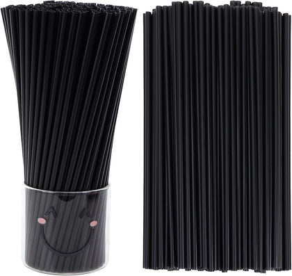 10.3" Disposable Plastic Drinking Straws, 500 Pack, Black