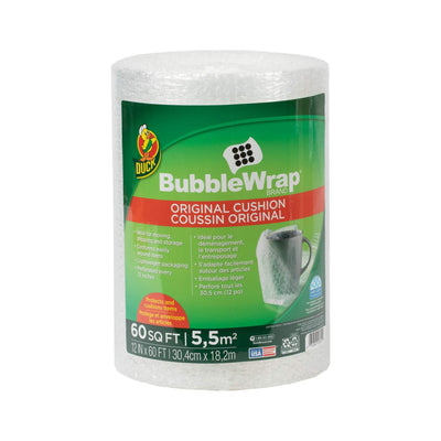 Brand Bubble Wrap Roll, Original Bubble Cushioning, 12" x 60', Perforated Every 12" (287007)