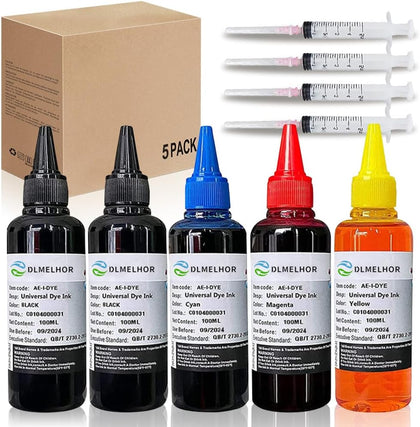 Universal Dye Ink Refill Kit Compatible Cartridges Refillable Cartridge | 500ml for HP Canon Epsn Brother Lexmark