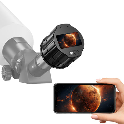 WiFi Telescope Camera Eyepiece, 64G Electronic Eyepiece Camera with 1.5" Screen, Astronomy Camera Fits to 28mm- 50mm