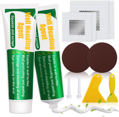 Drywall Repair Kit, 2 Pack Spackle Wall Repair Patch Kit with Scraper, Wall Mending Agent Large Hole Drywall Patch