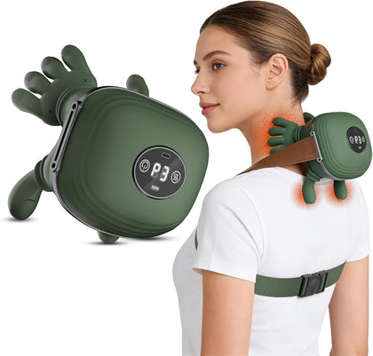 Human-Like Neck Massager with Heat for Pain Relief Deep Tissue, Cordless 4D Kneading Neck and Shoulder Massager Back