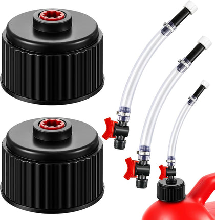 4 Pieces Racing Fuel Jug Cap Racing Fuels Filler Hose 5 Gallon Gas Can Cap with Hose Kits for Gasoline 5 Gallon