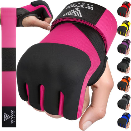Neoprene Gel Boxing Hand Wraps Inner Gloves for Men & Women – 80cm/31in Quick Wrist Strap, Padded Knuckle Protection