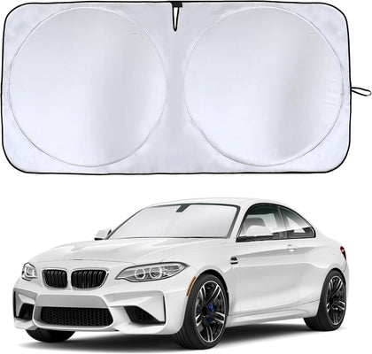 2026 Upgraded Car Windshield Sun Shade with Innovative No Light Pass High Coverage Technology, Foldable Window