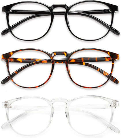Blue Light Blocking Glasses for Women Men Black/Transparent/Amber | Retro Round,Filter Blue Ray,Computer Gaming