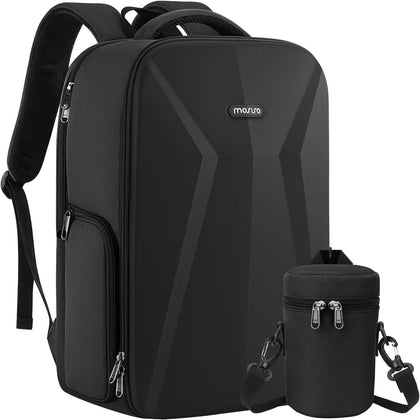 Camera Backpack,Photography Camera Bag with Lens Pouch,Black | DSLR/SLR/Mirrorless Waterproof Hardshell Case, Tripod