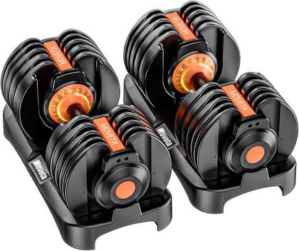 Adjustable Dumbbells Set of 2,Free Weights Dumbbells Set | Adjustable Dumbbell Set,52.5 lbs pair 105 lbs,15 in 1,for