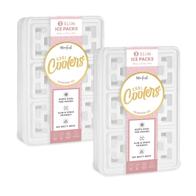 Cool Coolers by Fit & Fresh Fashion XL Reusable Ice Packs for Coolers, 4pk