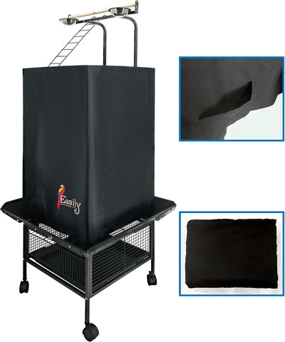 Good Night Bird Cage Cover for Large Bird Cage with Play Top with Storage Pocket, 61"