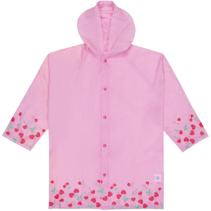 Kids Waterproof Rain Slicker Jacket with Hood – PVC Raincoat, Snap Closure, Lightweight – Pink – Size 6–7 Years