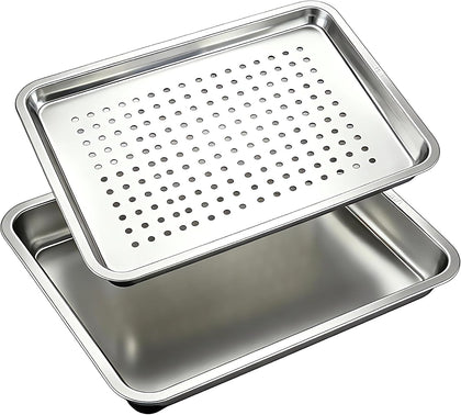 17.5" Half Sheet Baking Pan & Perforated Crisping Tray Set