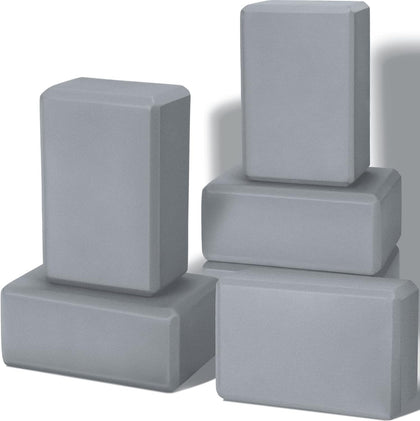 6 Pack Yoga Blocks 9 x 6 x 4 Inch EVA Foam Lightweight Non Slip Yoga Props for Pilates Stretching Meditation