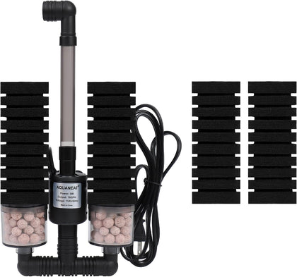 Aquarium Electric Sponge Filter for Fish Tank, with Pump, with 2 Extra Sponges, Middle up to 40Gal