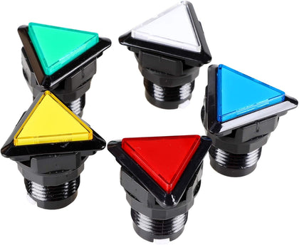5X Arcade Buttons Triangle LED Illuminated Push Button Switch for Arcade Coin Machine Operated Games
