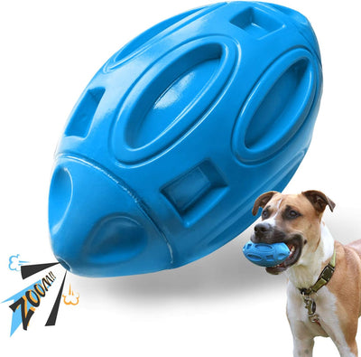 Dog Toys for Aggressive Chewers, Indestructible Squeaky Football
