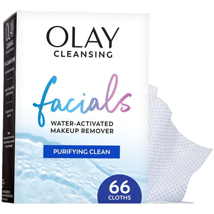 Makeup Remover Wipes, Daily Facials Deep Clean Face Cleanser for Normal to Oily Skin, Alcohol & Fragrance Free, Soft