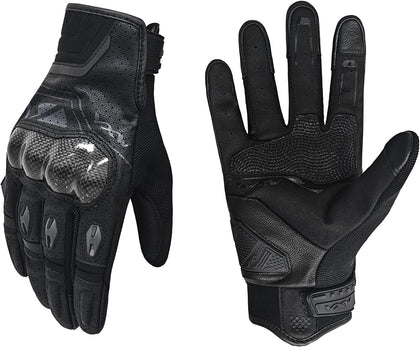 Motorcycle Gloves for Men Women - with Palm Sliders&Knuckle Guards, Touchscreen Design, Faux Leather for Motorcross