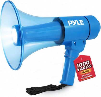Rechargeable Megaphone Speaker with Flashlight, 40W Portable Bullhorn Megaphone with Siren Alarm, Water Resistant