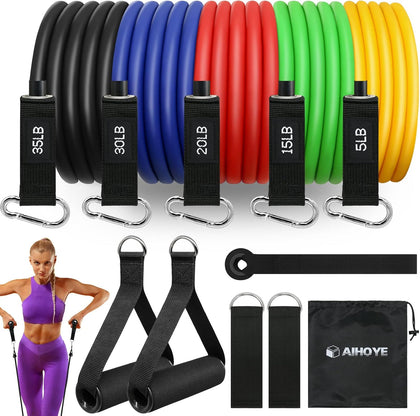 Resistance Bands for Working Out, Exercise Bands with Handles, Stretch Bands for Exercise, Workout Bands with Door