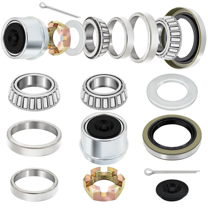2 Sets Trailer Bearing Kit 3500 lb Boat Trailer Axle Bearing Kits L68149 L44649 Bearing Kits, with 171255TB Grease
