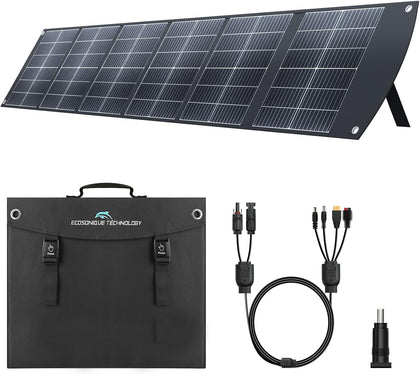 Ecosonique 200W Portable Foldable Solar Panel MC4 Output for Power Station | Lightweight, Waterproof, CPC, XT60, DC